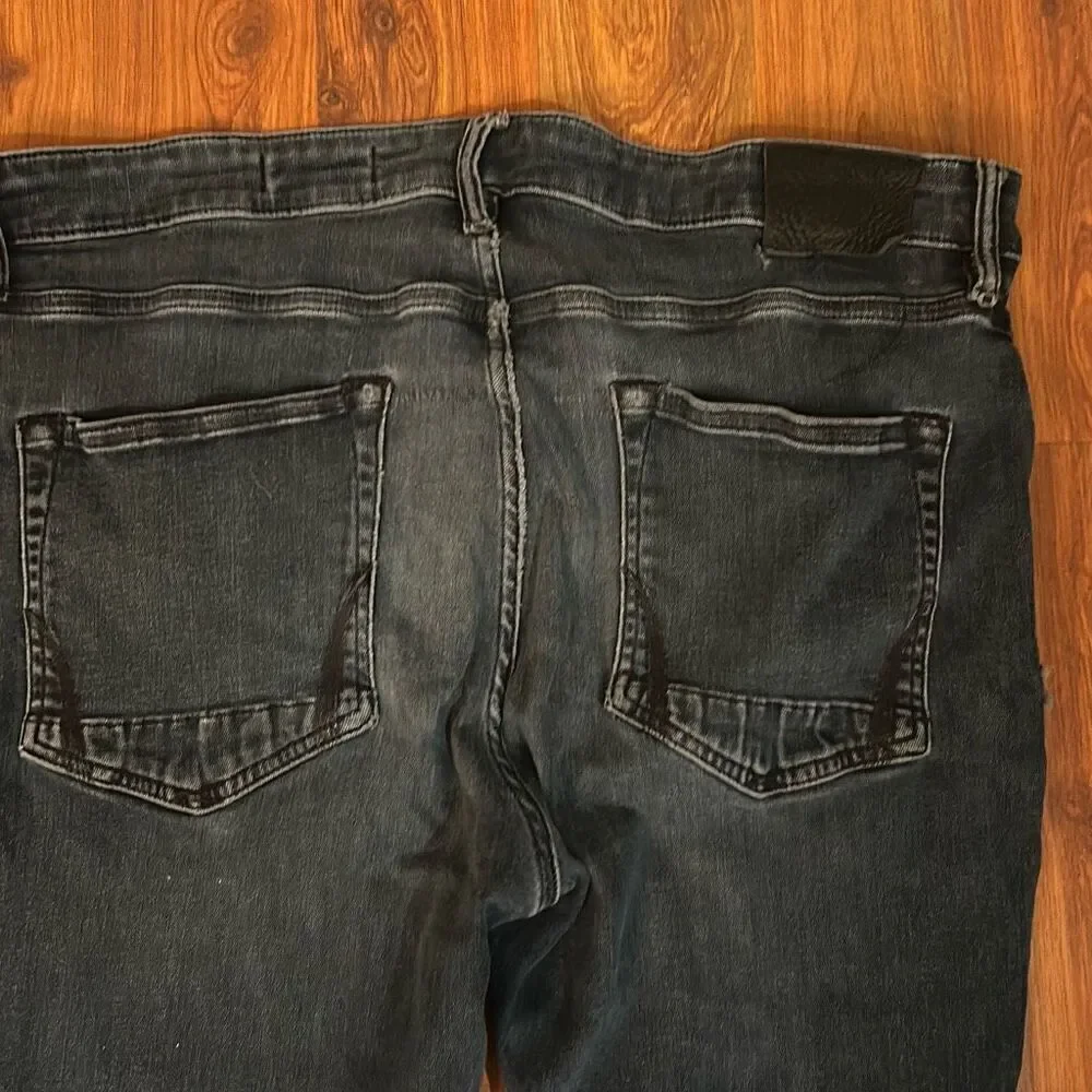 All Saints cigarette jeans dark blue 36 waist button fly
